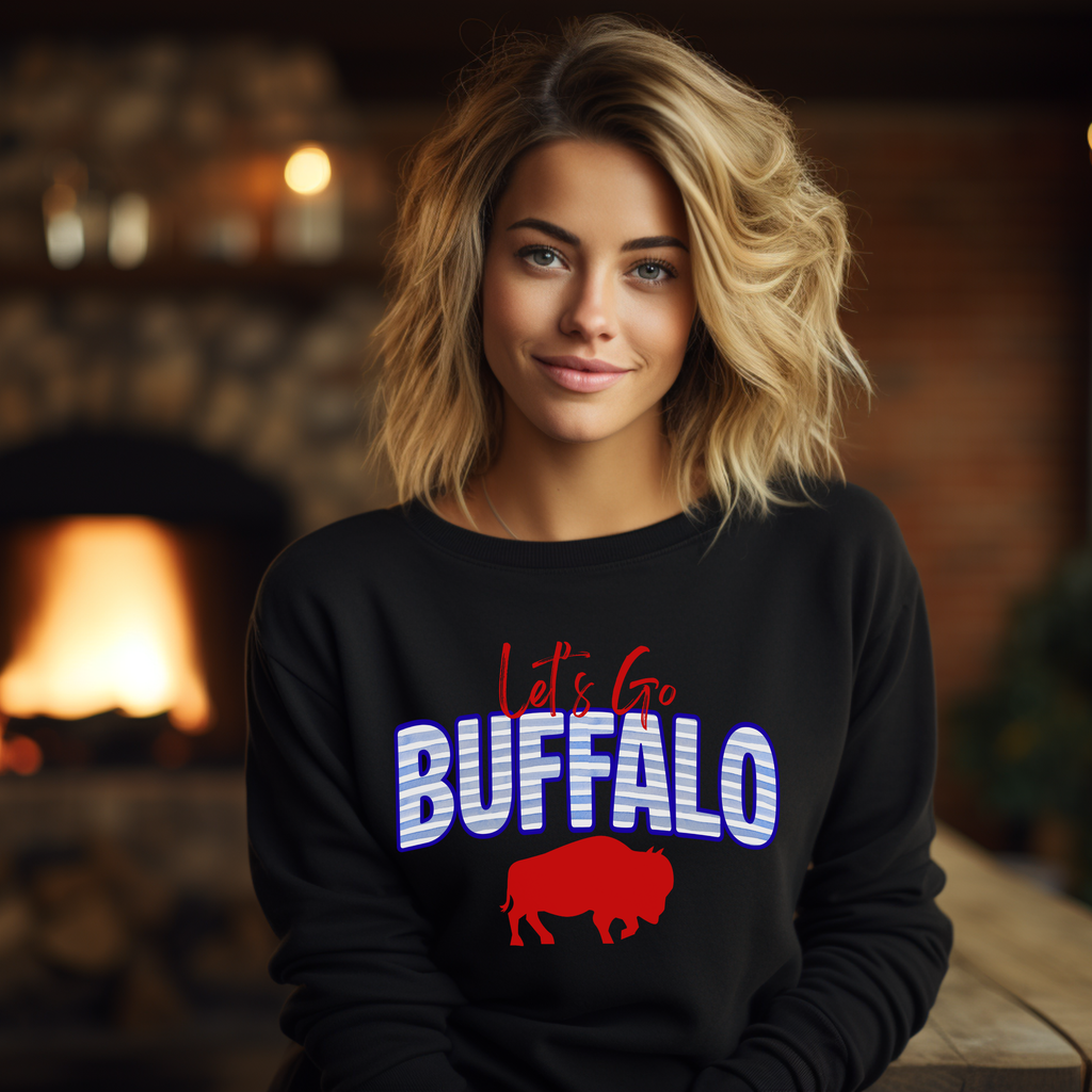 Lets Go Buffalo Sweatshirt, Cozy Game Day Crewneck, Buffalo Vibes Apparel