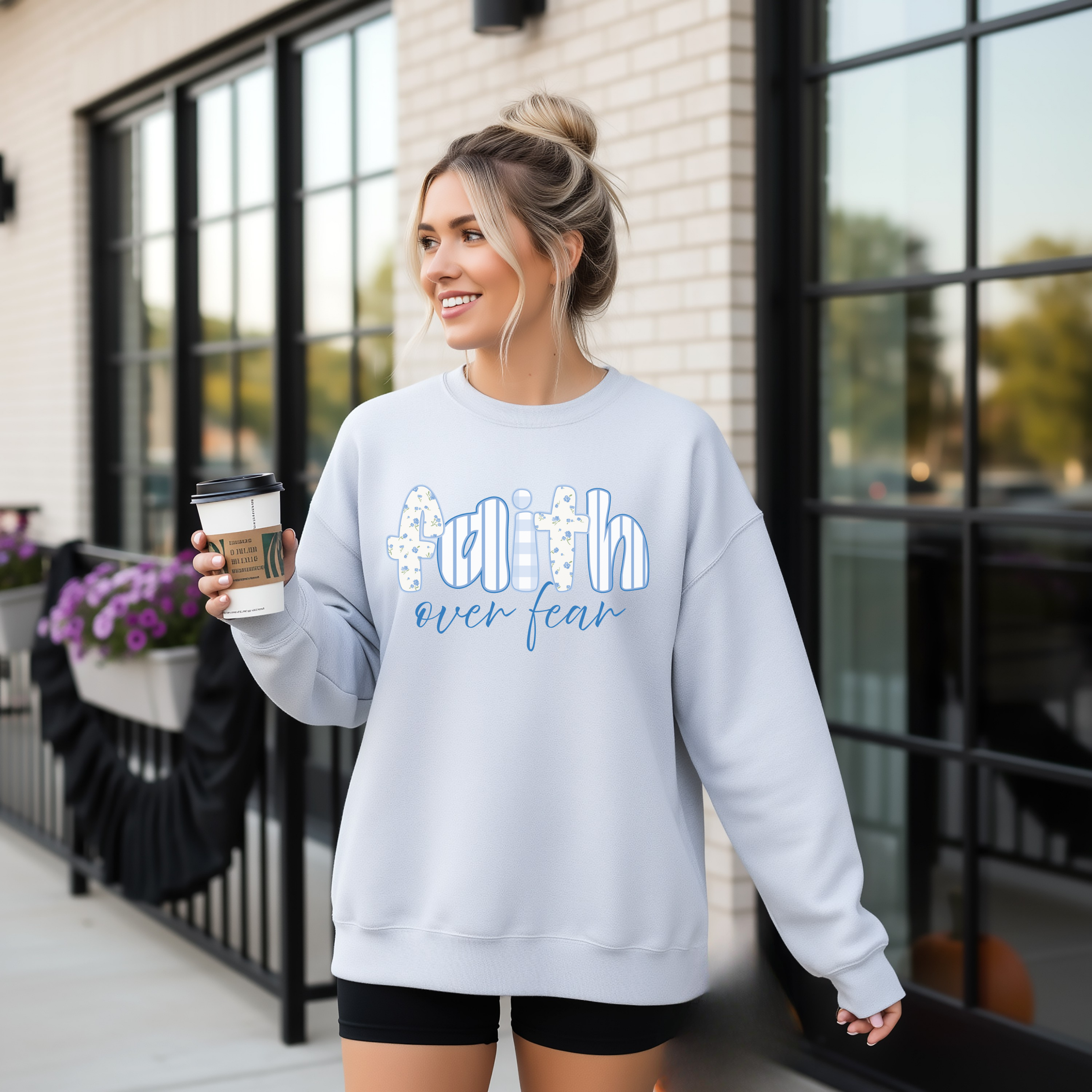 Faith Over Fear Sweatshirt – Cozy Inspirational Graphic Crewneck
