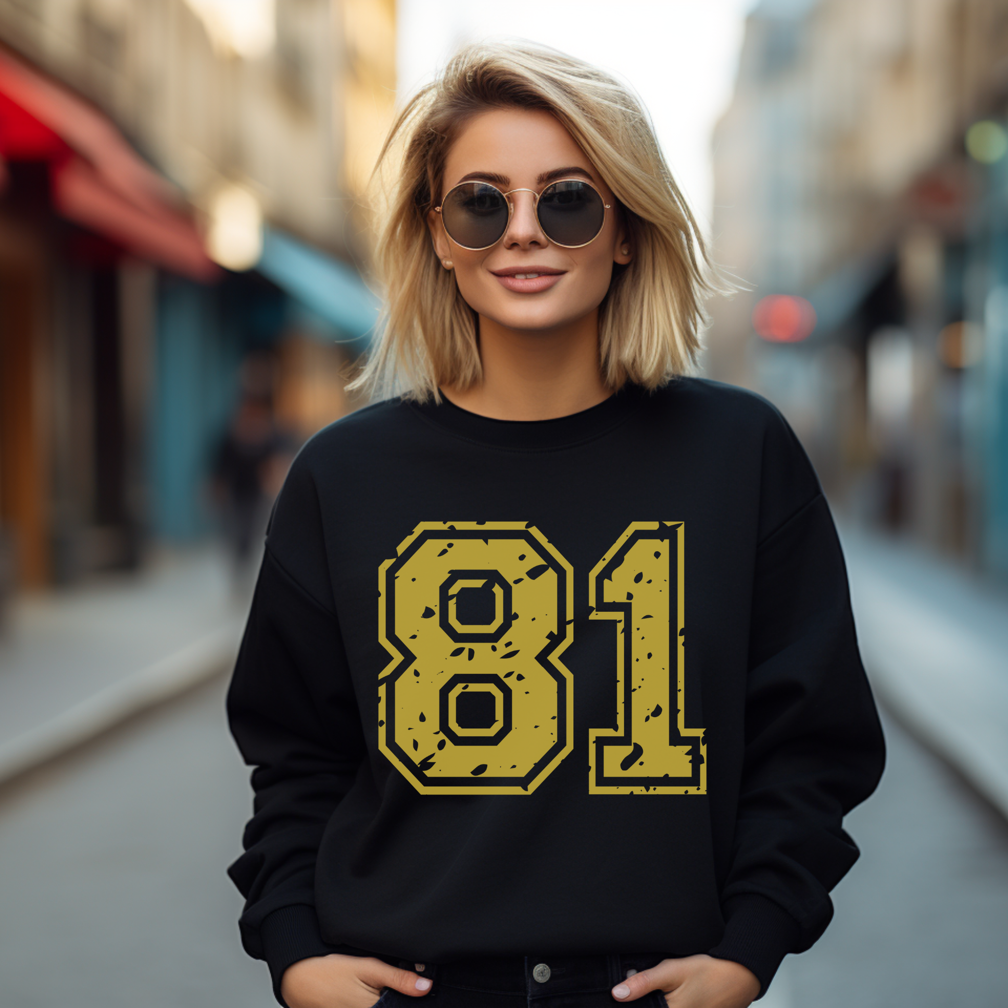 Personalized Varsity Number Sweatshirt – Custom Letters, Names & Colors
