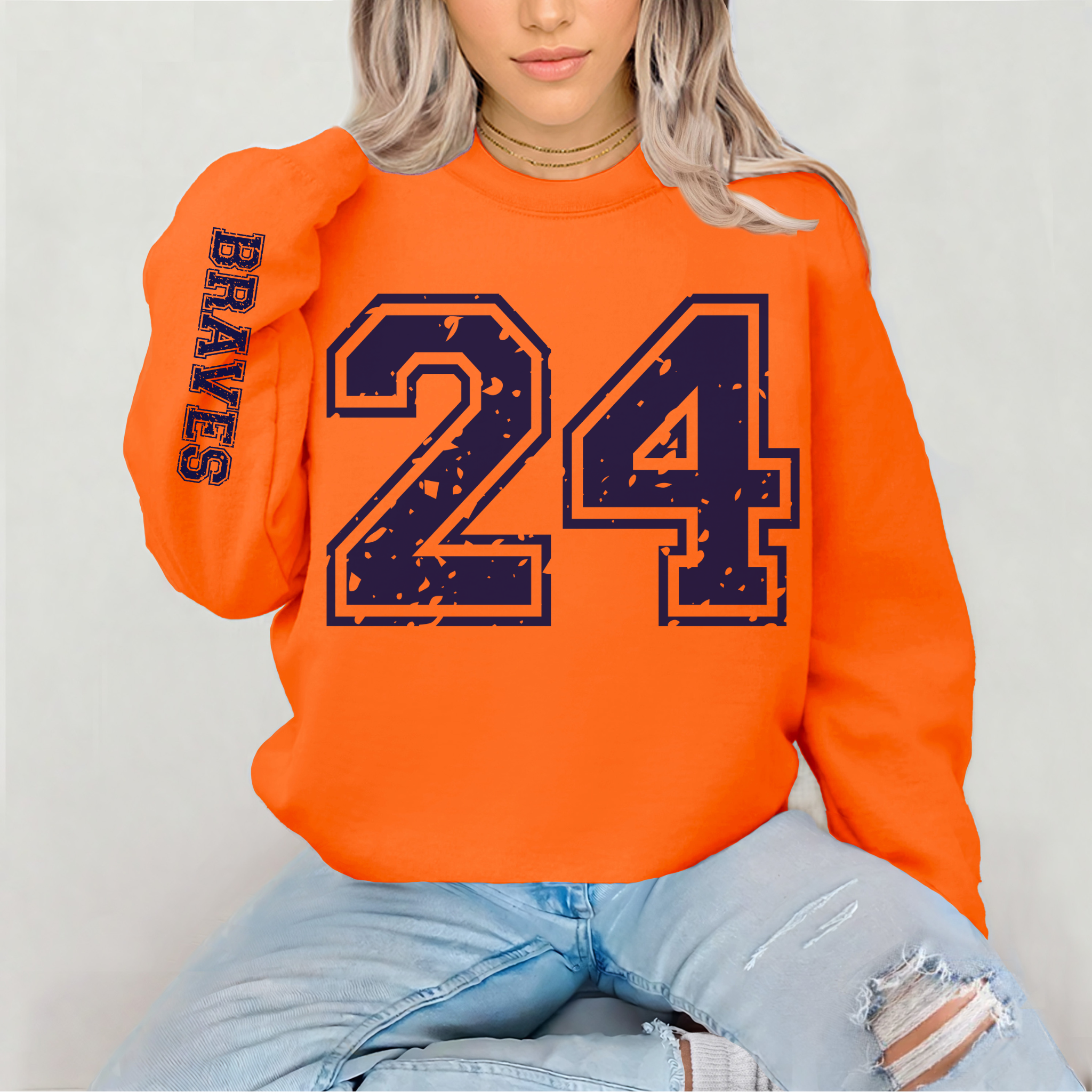 Personalized Varsity Number Sweatshirt – Custom Letters, Names & Colors
