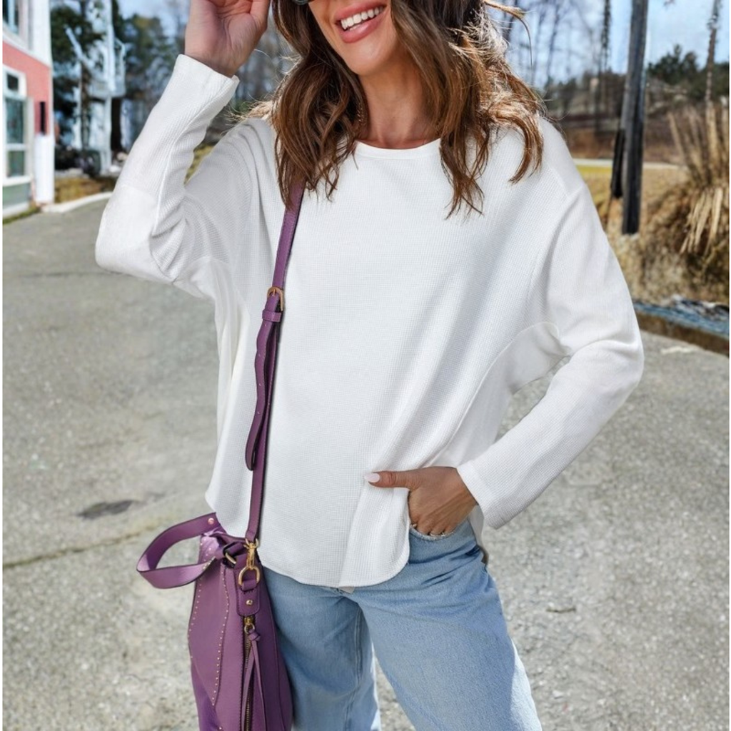 Everyday Essential Waffle Knit Long Sleeve Top