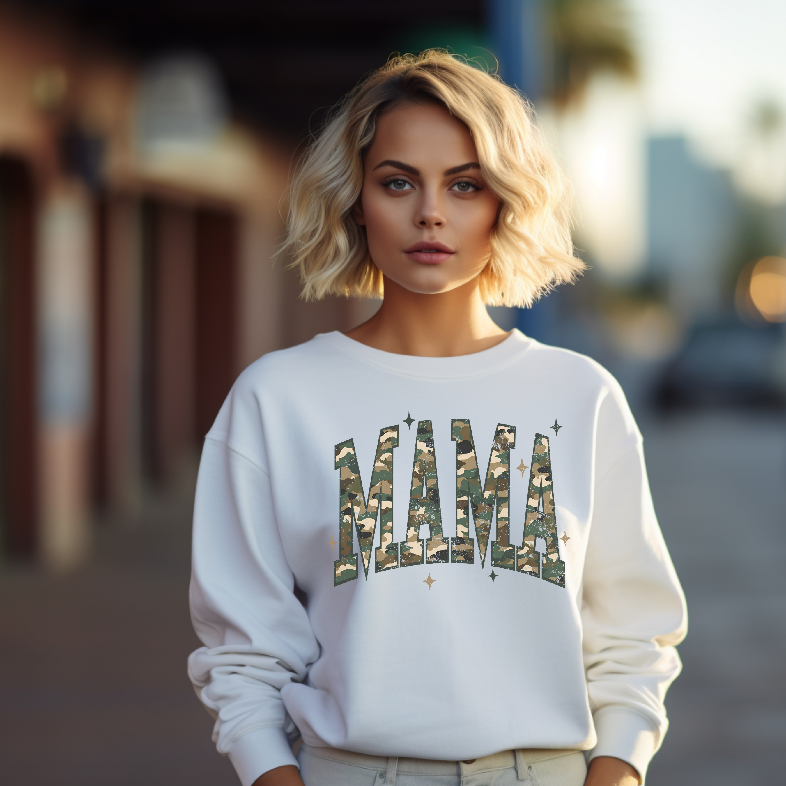 Mama Camouflage Sweatshirt | Trendy Camo Mama Crewneck