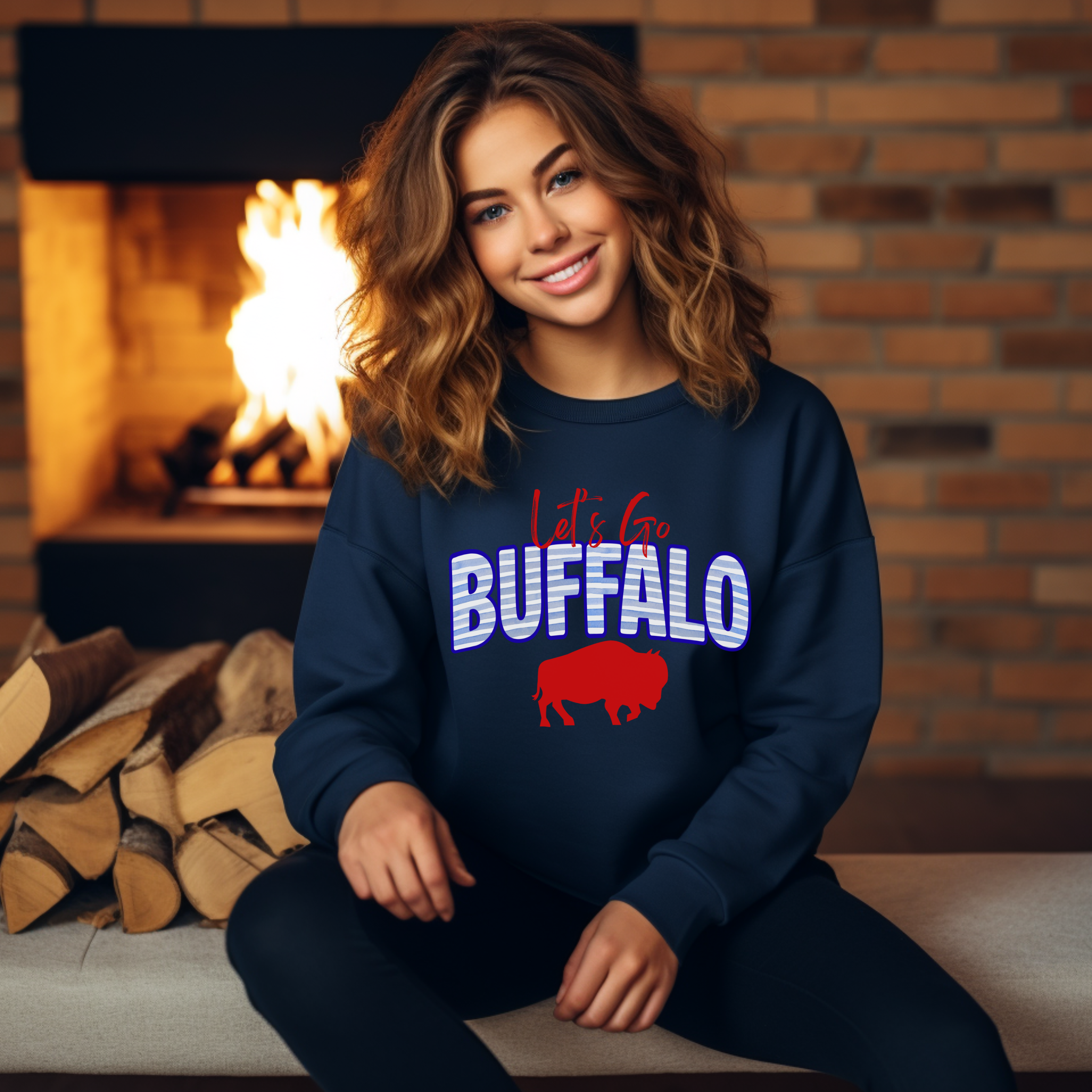 Lets Go Buffalo Sweatshirt, Cozy Game Day Crewneck, Buffalo Vibes Apparel