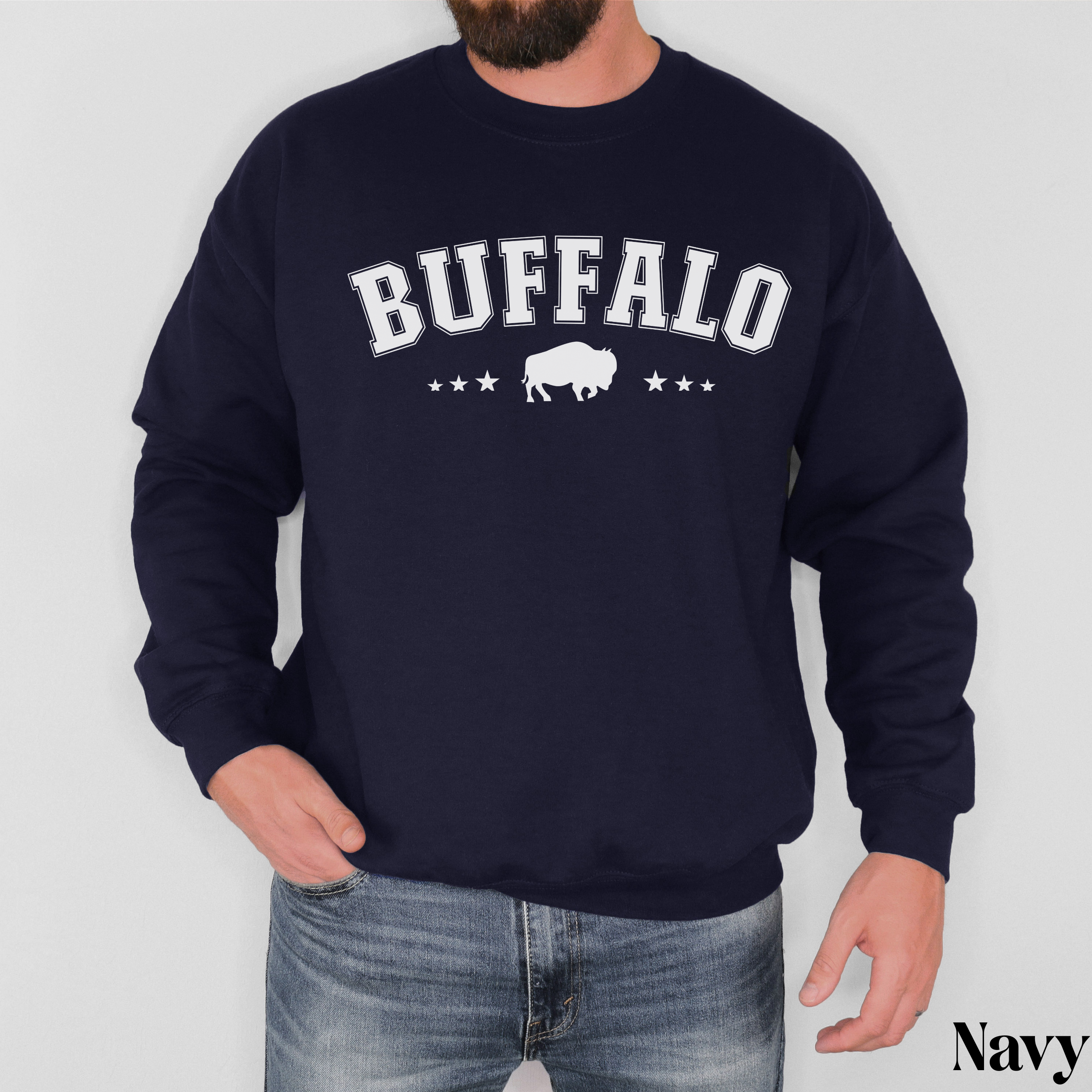 Buffalo Varsity Crewneck, Western New York Sweatshirt, Vintage Collegiate Style