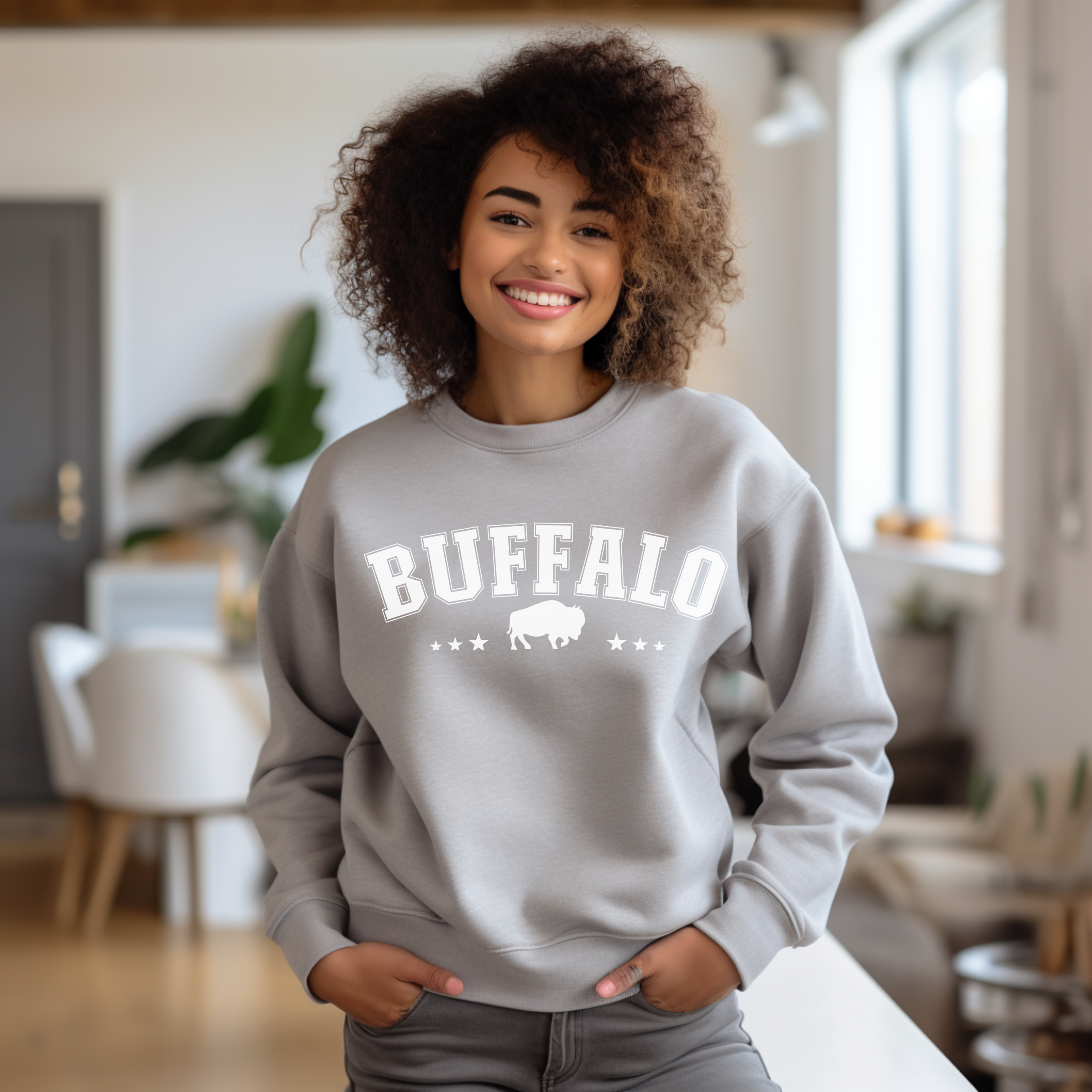 Buffalo Varsity Crewneck, Western New York Sweatshirt, Vintage Collegiate Style