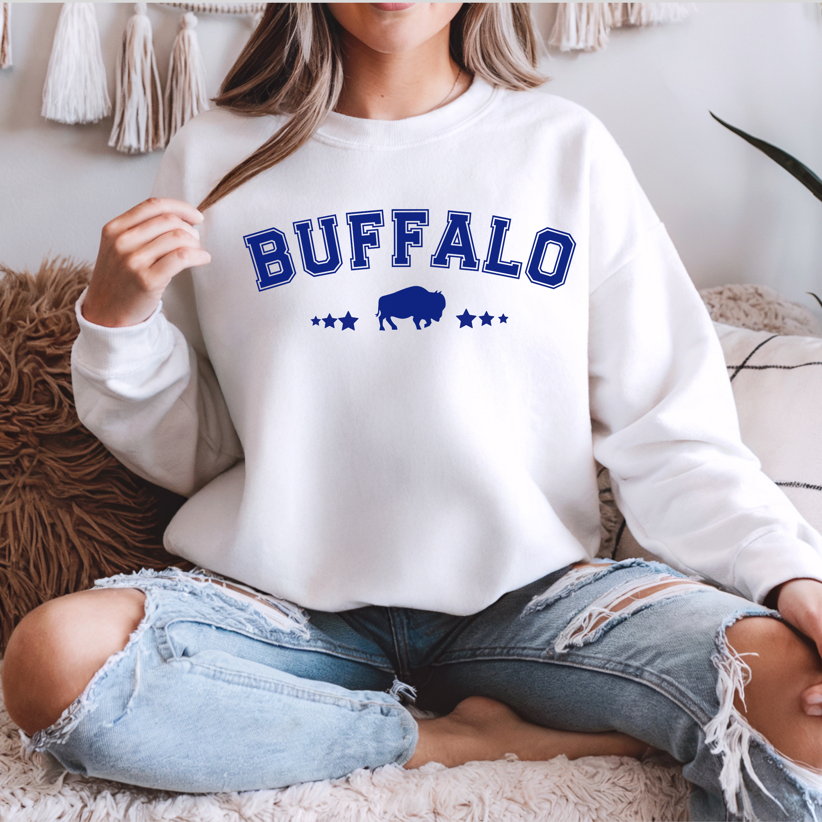 Buffalo Varsity Crewneck, Western New York Sweatshirt, Vintage Collegiate Style
