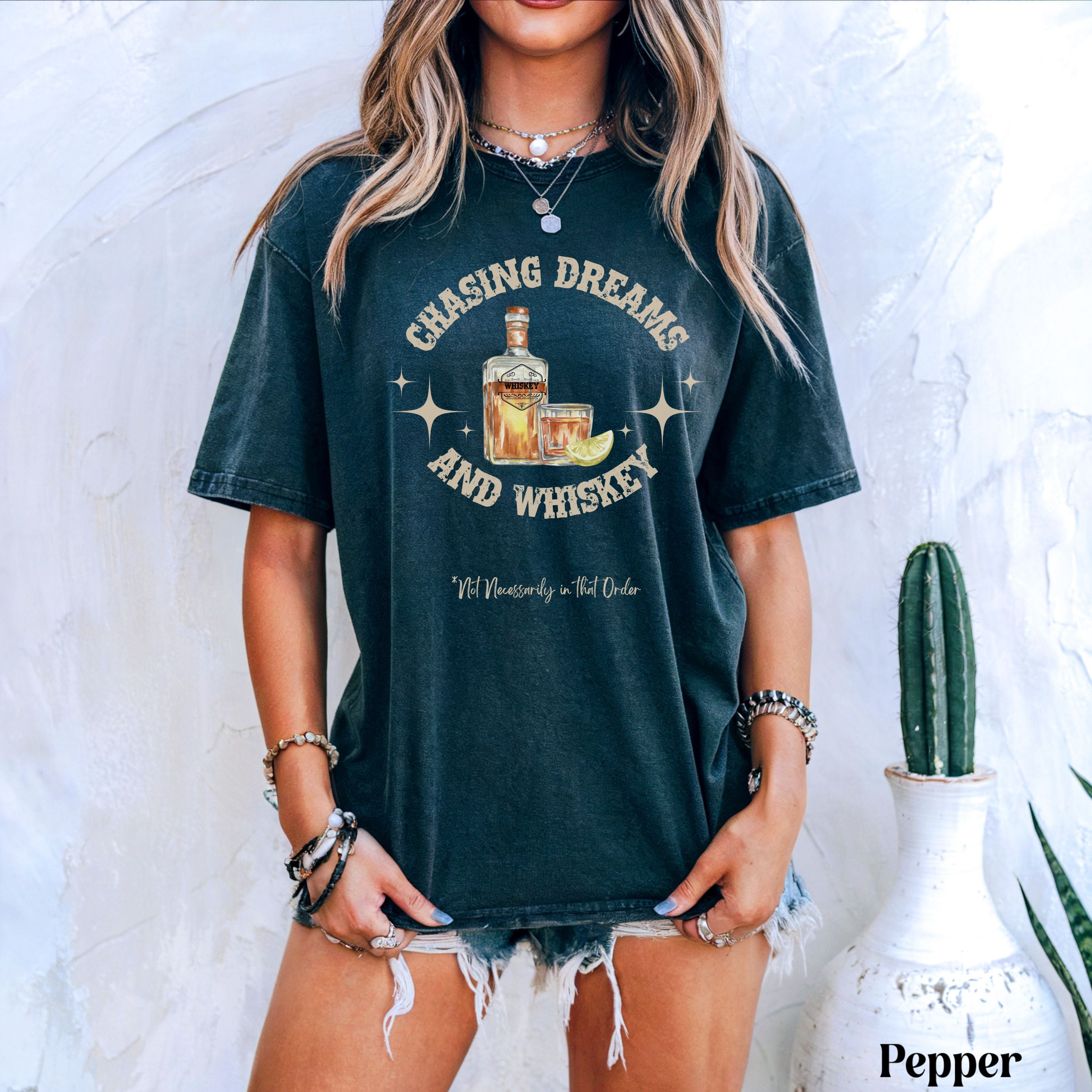 Chasing Dreams and Whiskey T-Shirt | Funny Statement Tee