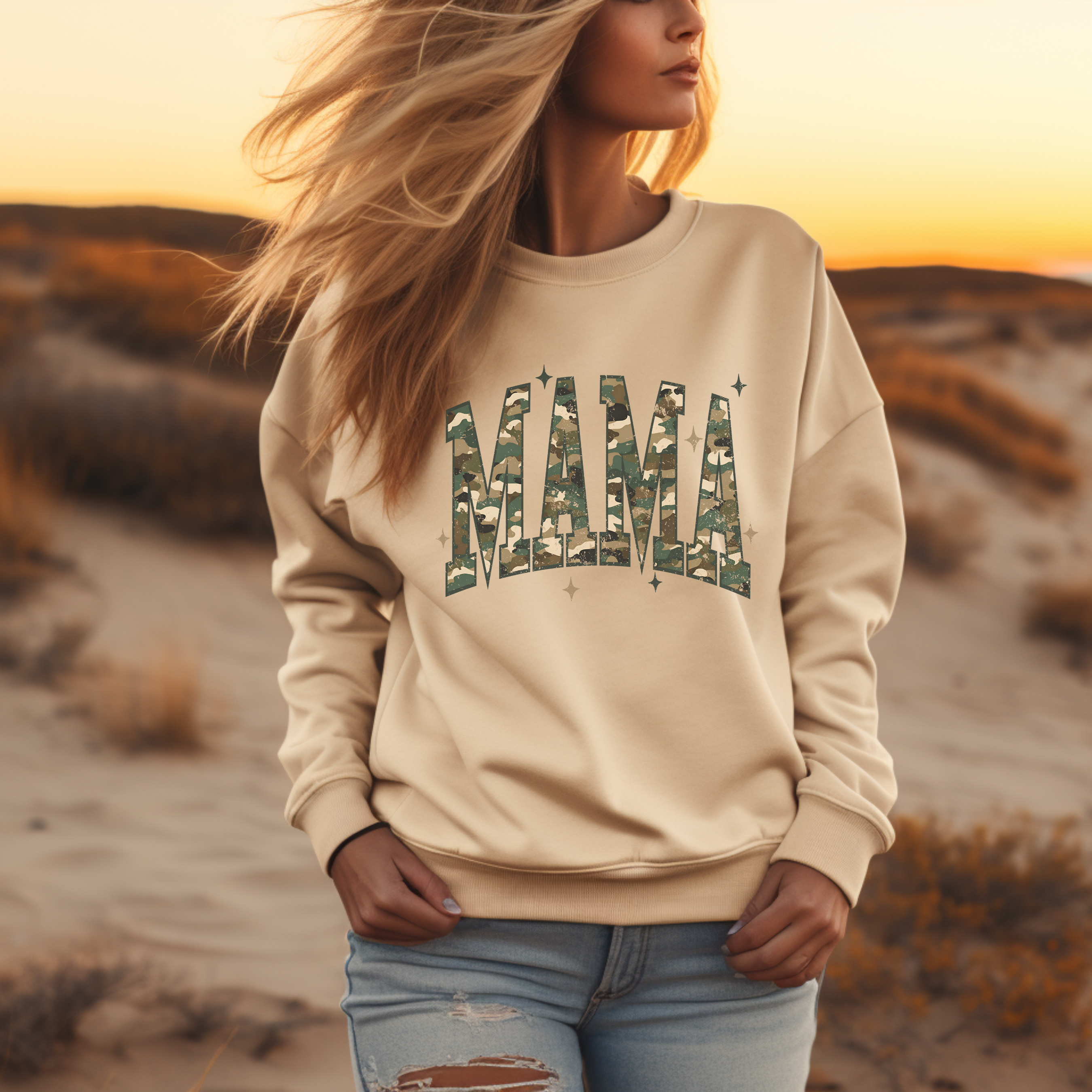 Mama Camouflage Sweatshirt | Trendy Camo Mama Crewneck