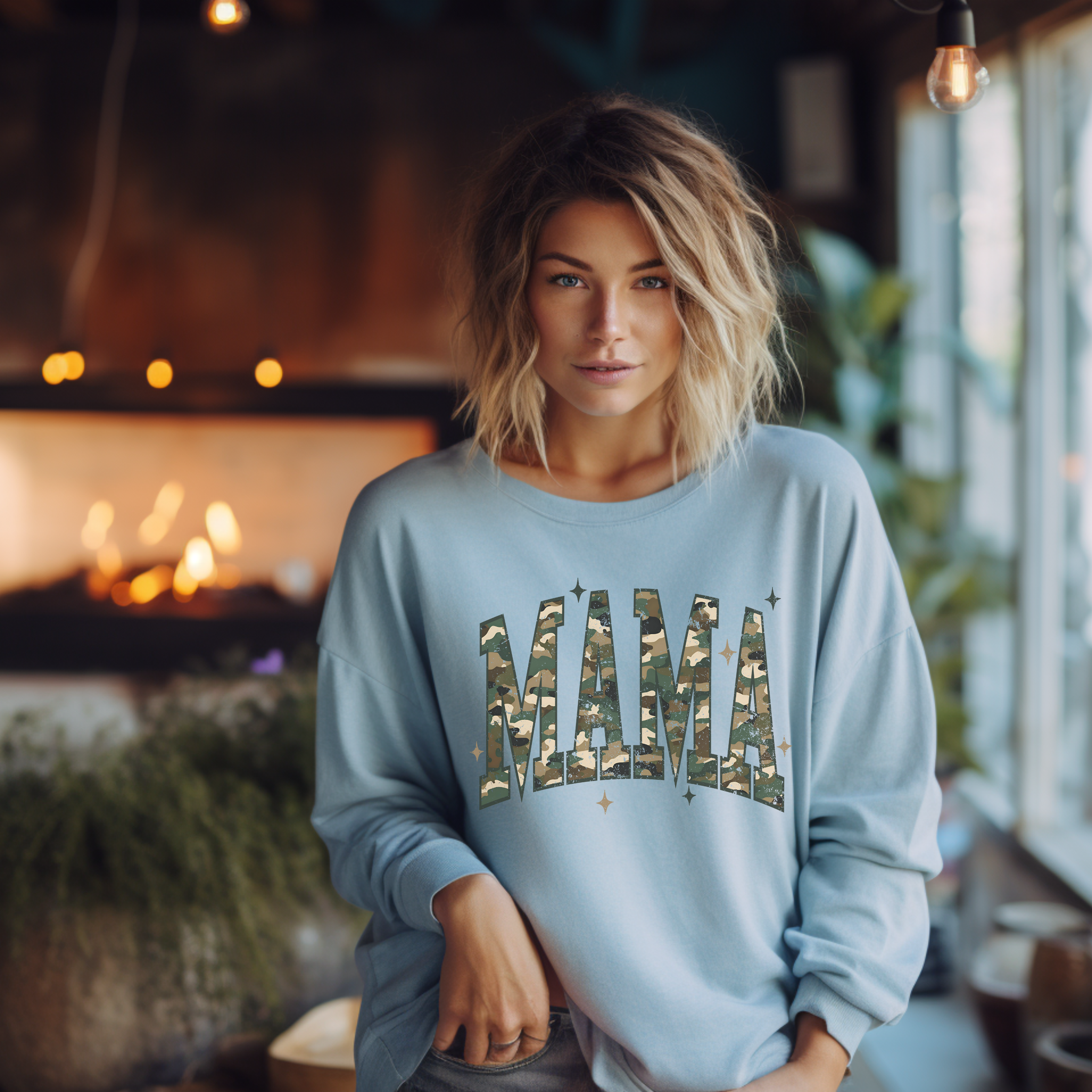 Mama Camouflage Sweatshirt | Trendy Camo Mama Crewneck