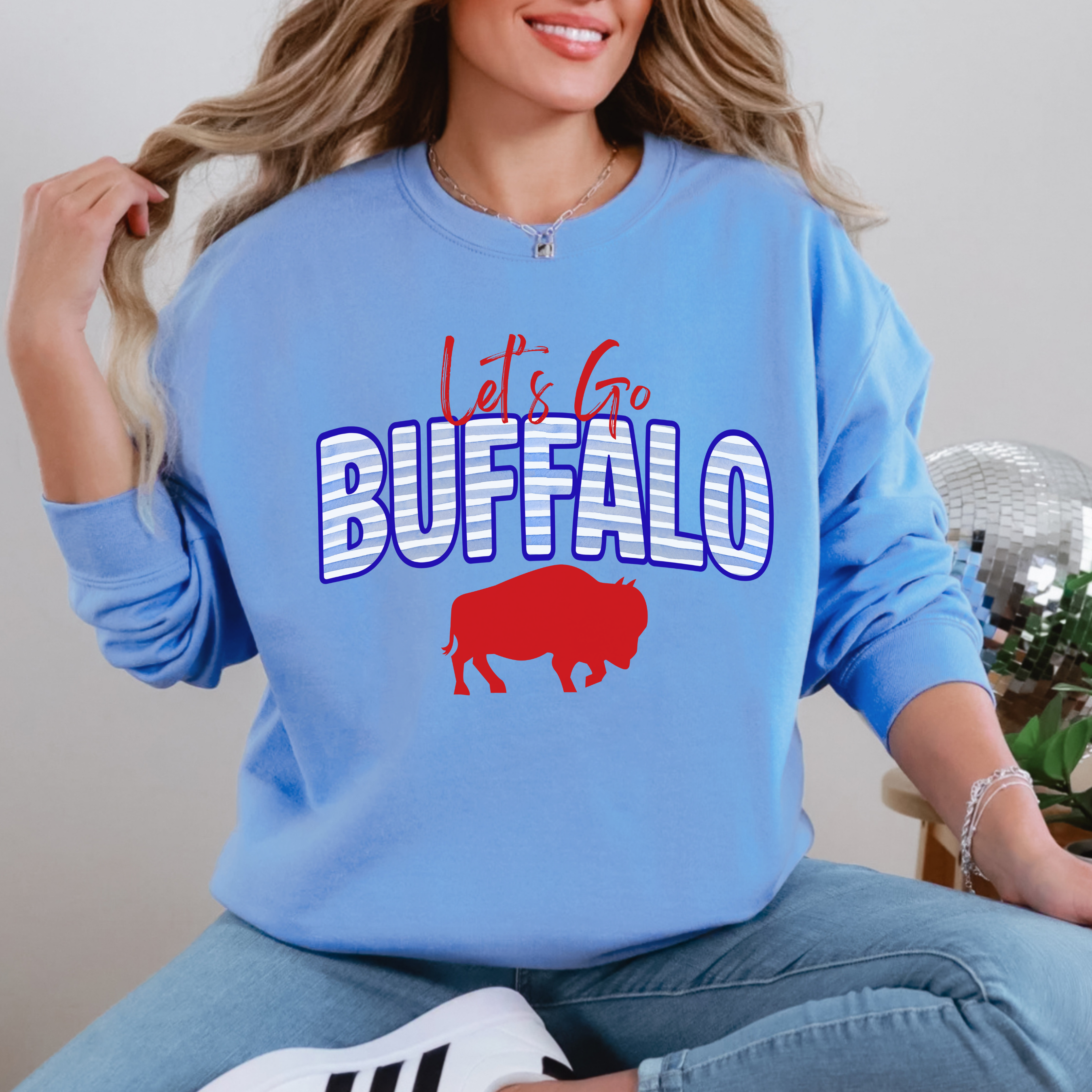 Lets Go Buffalo Sweatshirt, Cozy Game Day Crewneck, Buffalo Vibes Apparel