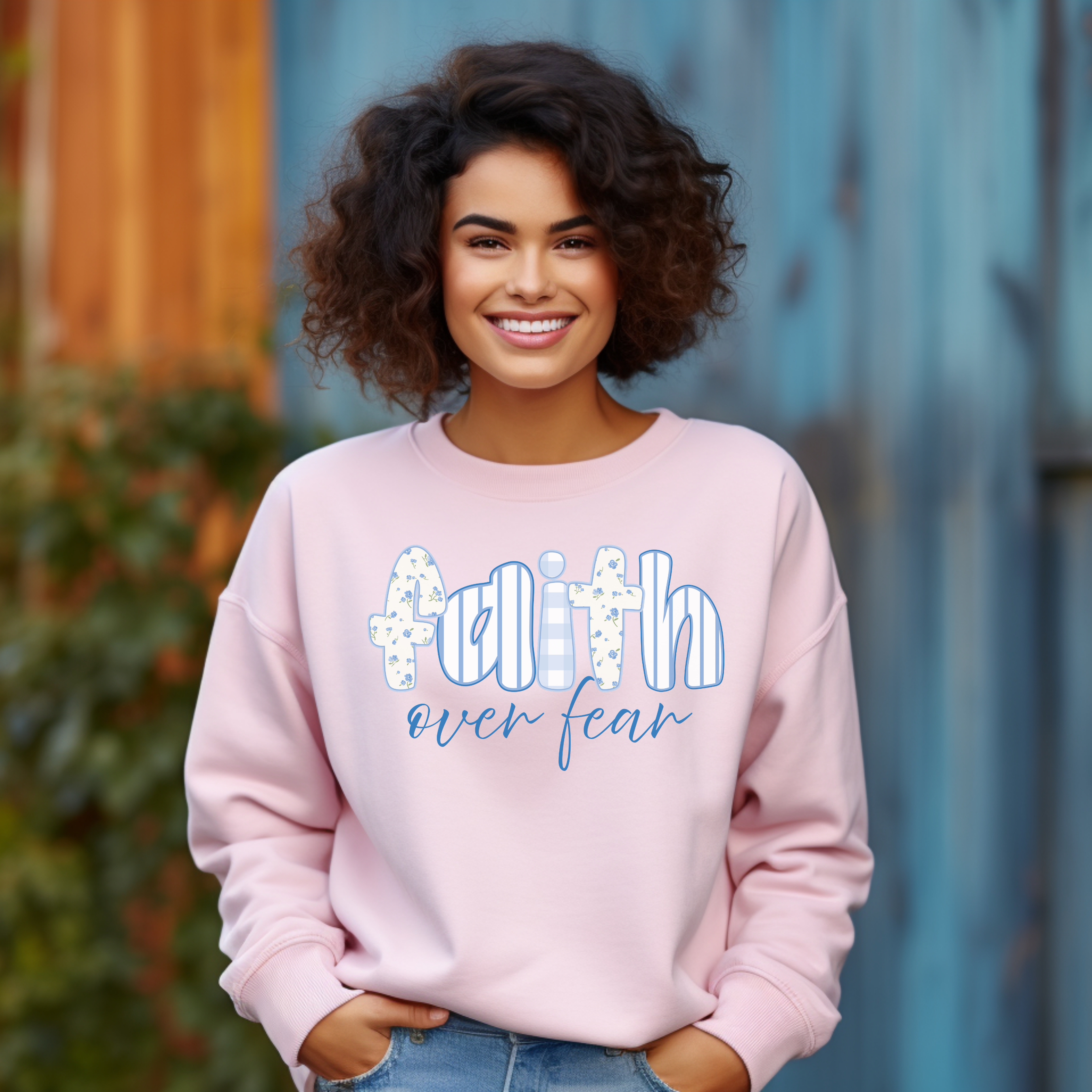 Faith Over Fear Sweatshirt – Cozy Inspirational Graphic Crewneck