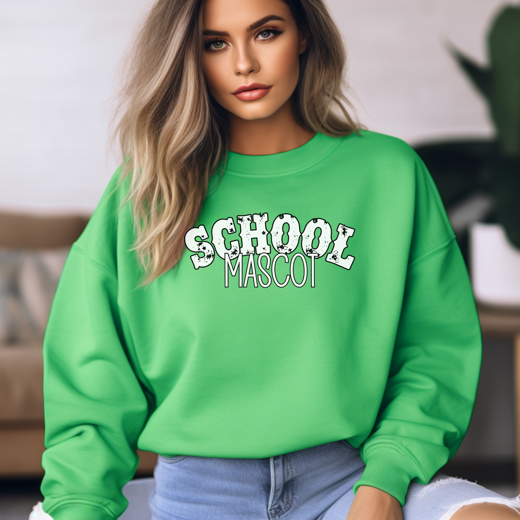 Personalized School Mascot Sweatshirt – Distressed Rustic Font