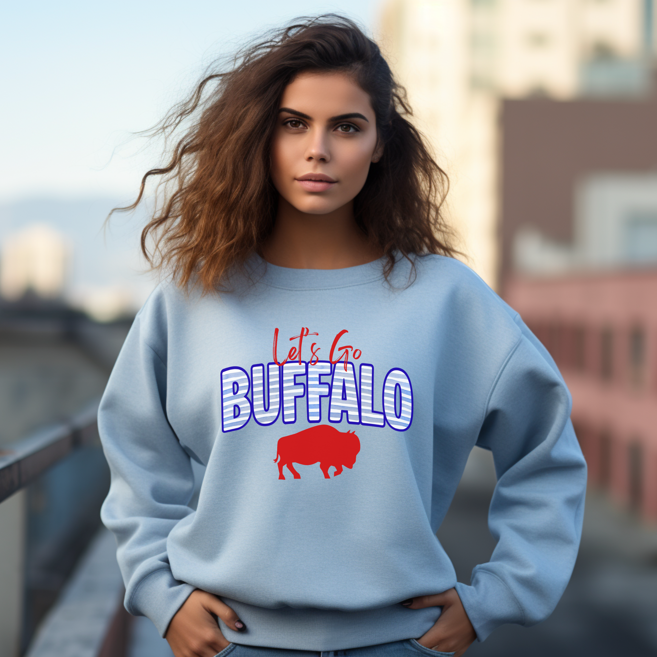 Lets Go Buffalo Sweatshirt, Cozy Game Day Crewneck, Buffalo Vibes Apparel
