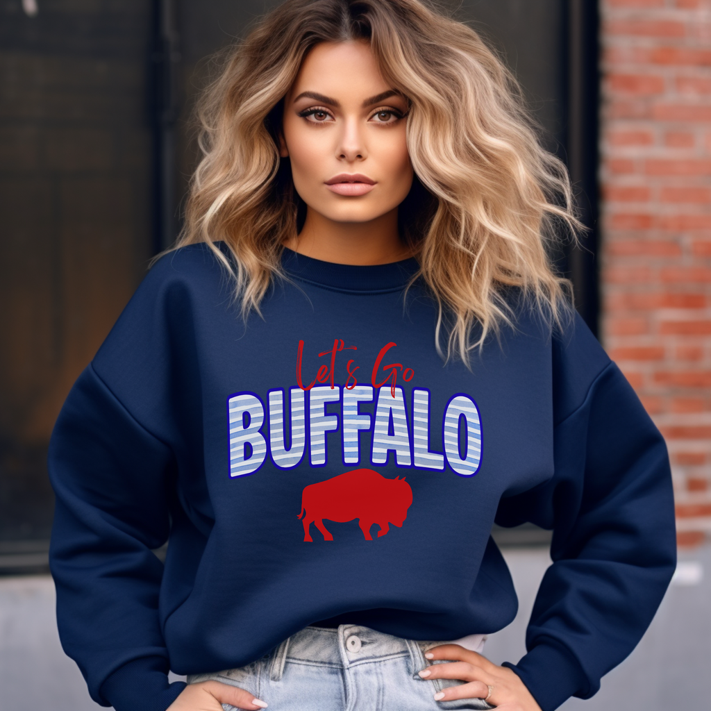 Lets Go Buffalo Sweatshirt, Cozy Game Day Crewneck, Buffalo Vibes Apparel